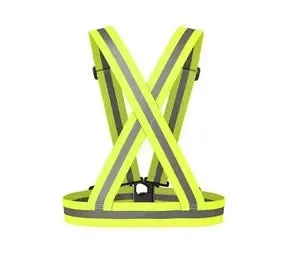 Reflective Hi-vis lime adjustable safety brace vest belt strap jacket