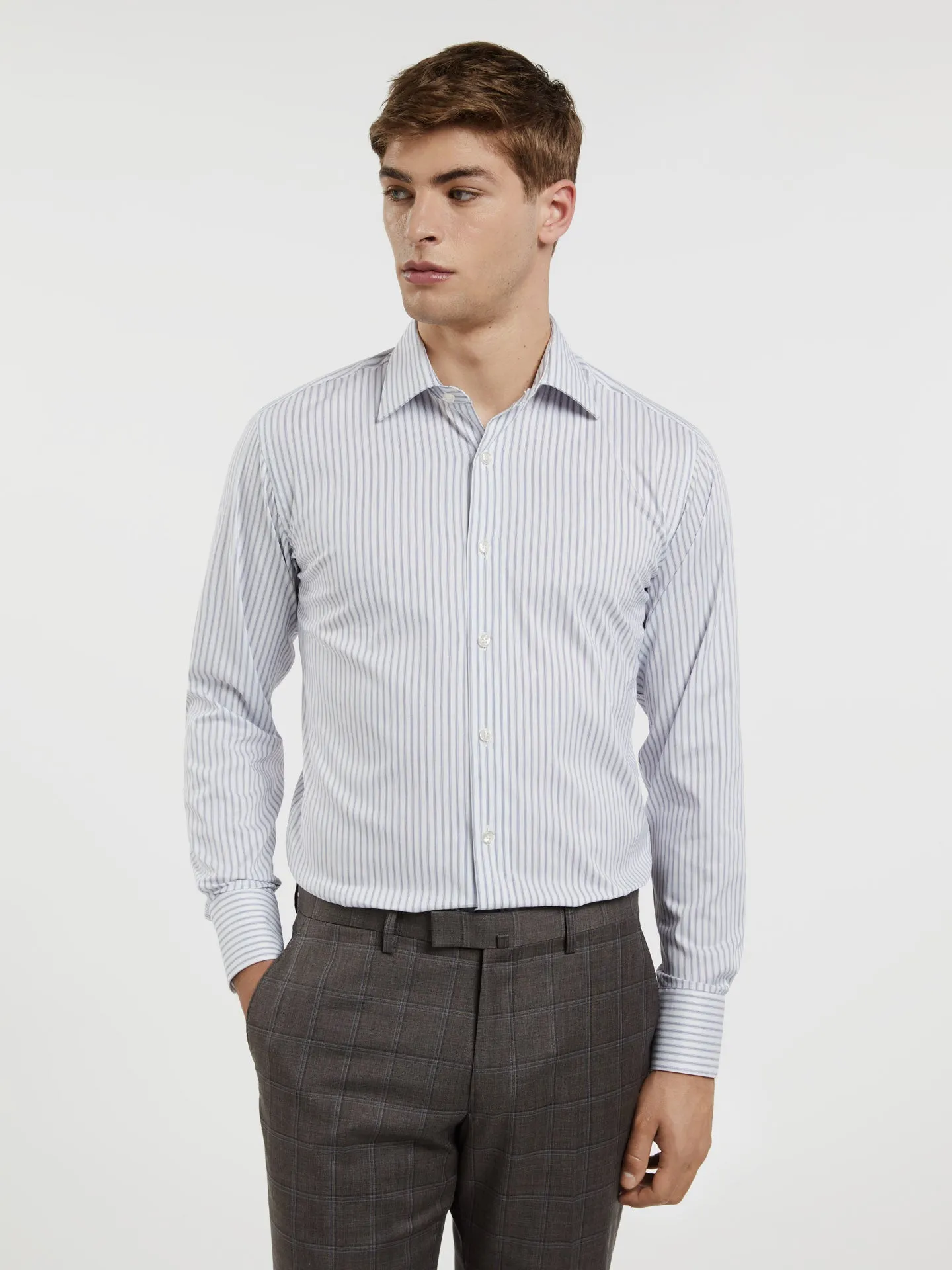 Slim Fit K-Easy stripes poplin Comfort Formal Shirt