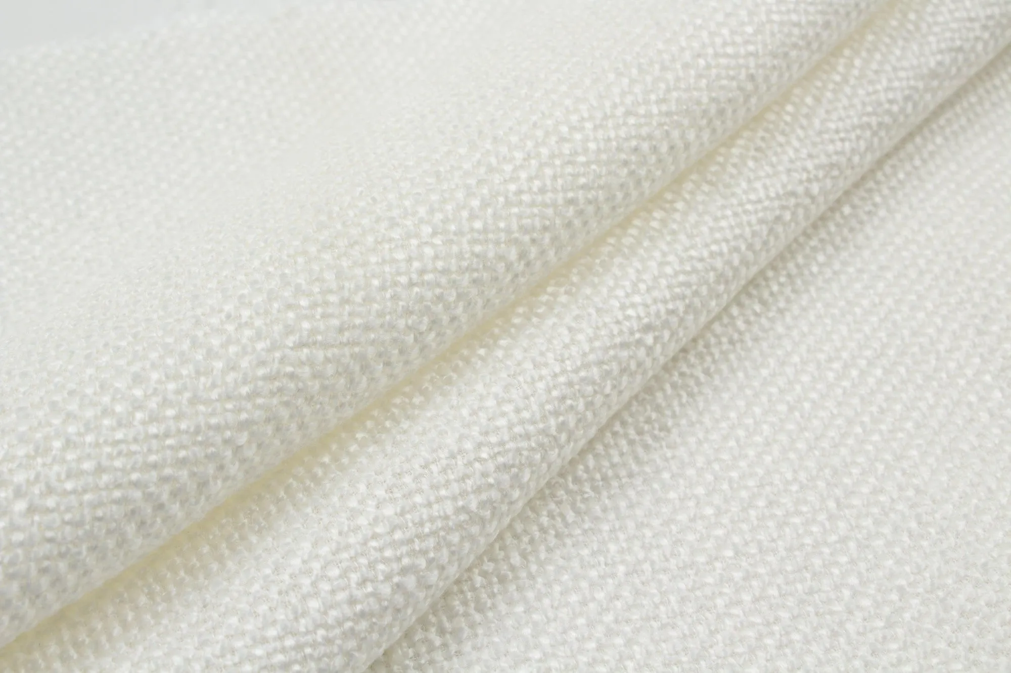 Slubbed Viscose Blend Tweed for Summer - White