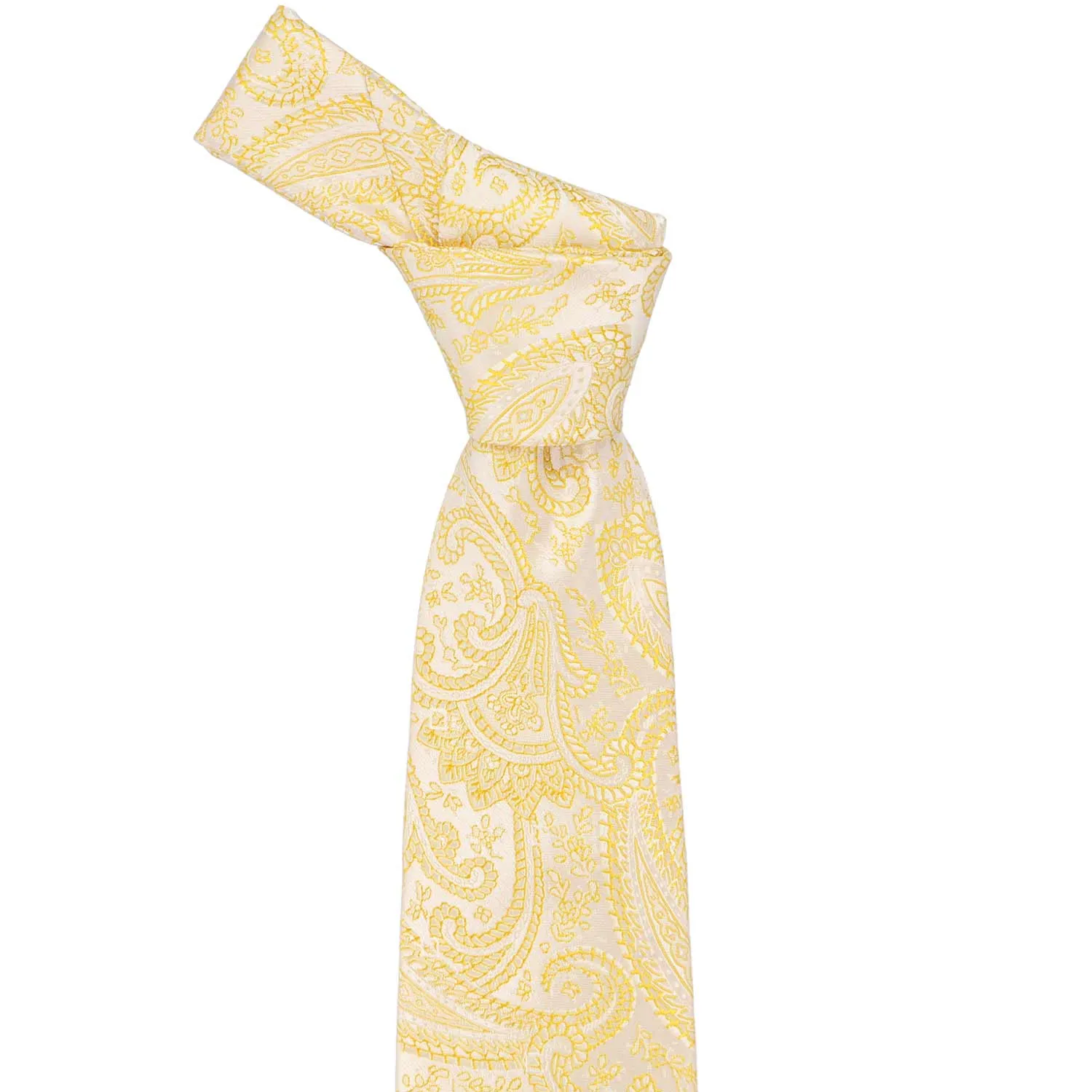 Soft Yellow Clara Paisley Necktie