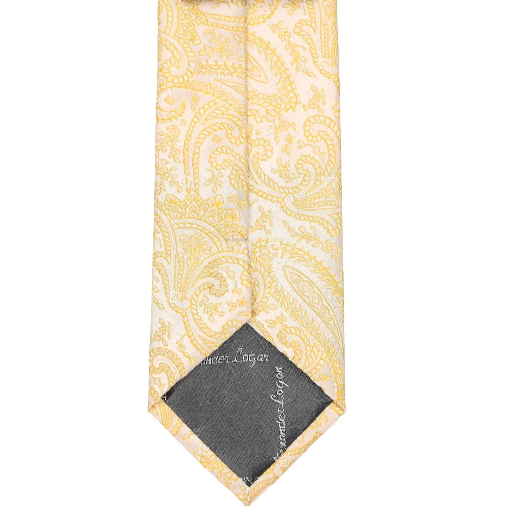 Soft Yellow Clara Paisley Necktie