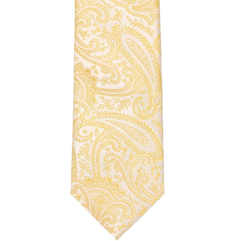 Soft Yellow Clara Paisley Necktie