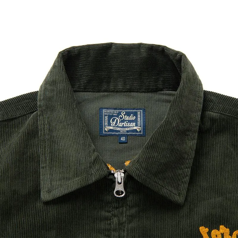 Studio D'Artian 4602 Corduroy Racing Jacket - Army Green