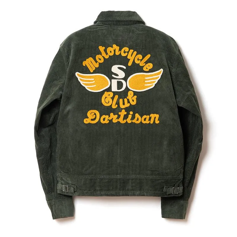 Studio D'Artian 4602 Corduroy Racing Jacket - Army Green