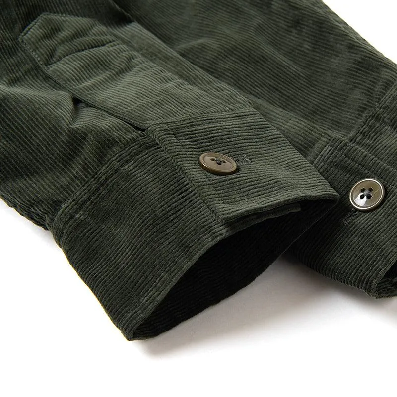 Studio D'Artian 4602 Corduroy Racing Jacket - Army Green