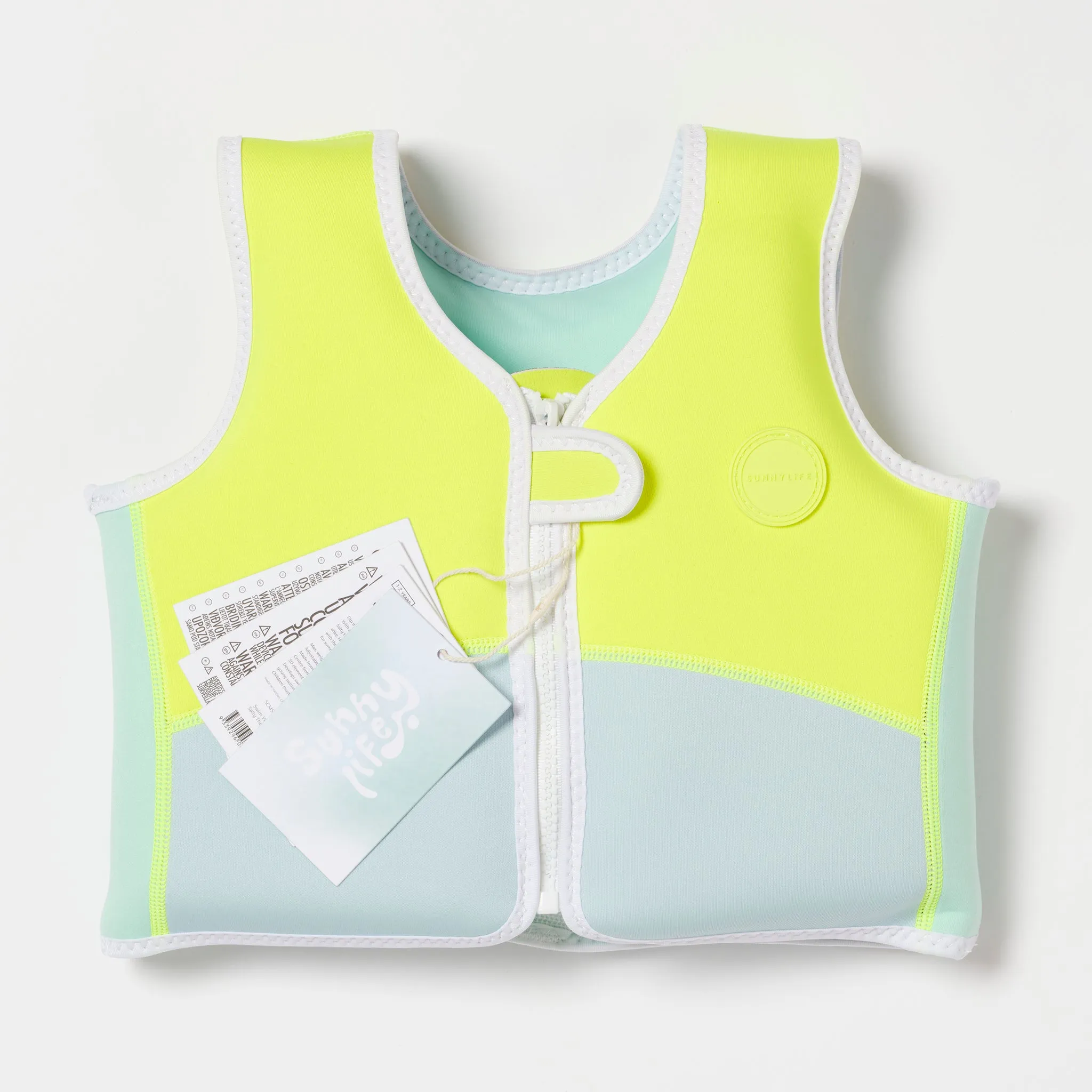 Swim Vest 1-2 | Salty the Shark Aqua Neon Yellow