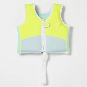 Swim Vest 1-2 | Salty the Shark Aqua Neon Yellow