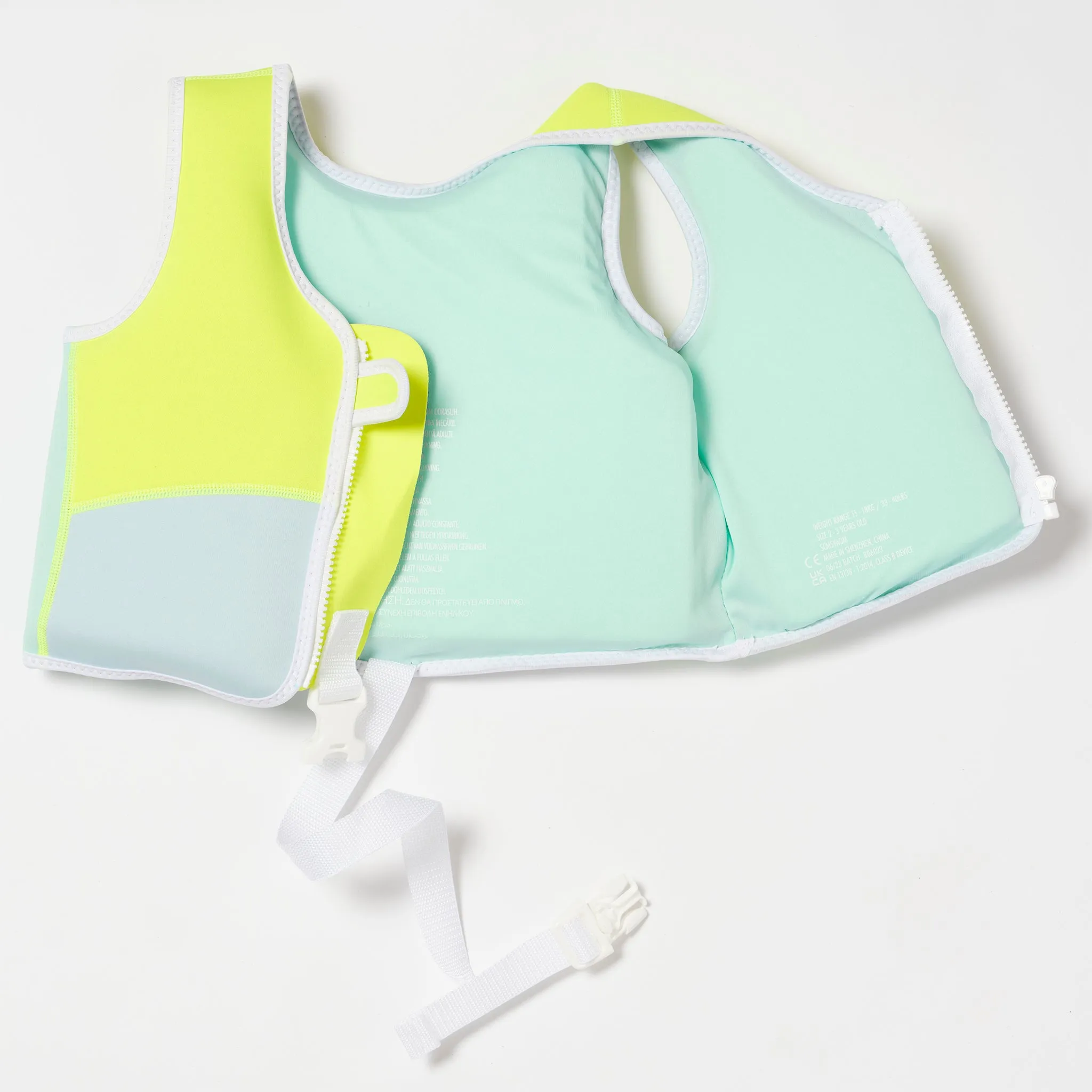 Swim Vest 2-3 | Salty the Shark Aqua Neon Yellow