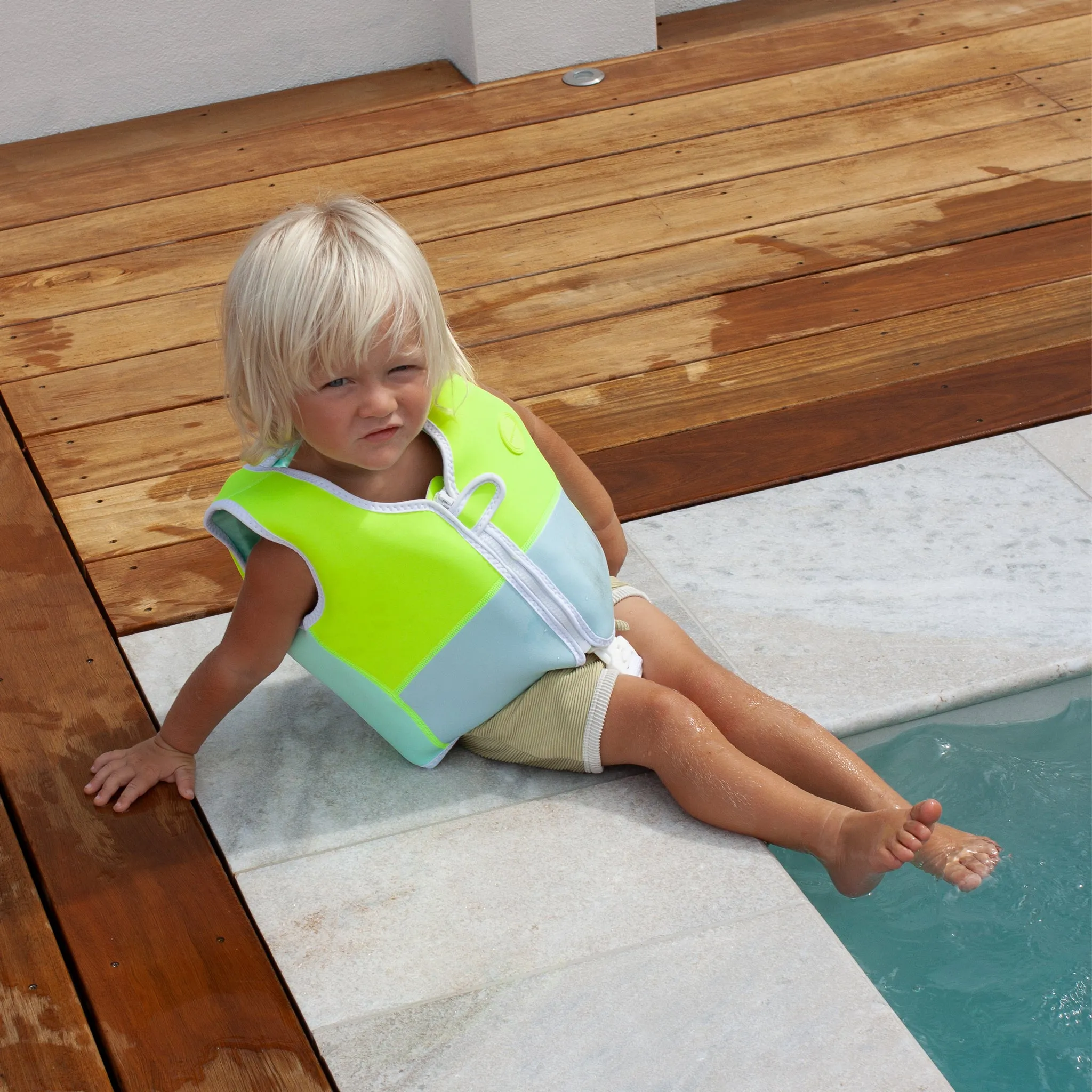 Swim Vest 2-3 | Salty the Shark Aqua Neon Yellow