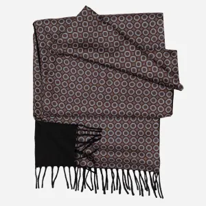 Trastevere - Wool Backed Silk Scarf - Burgundy and Blue