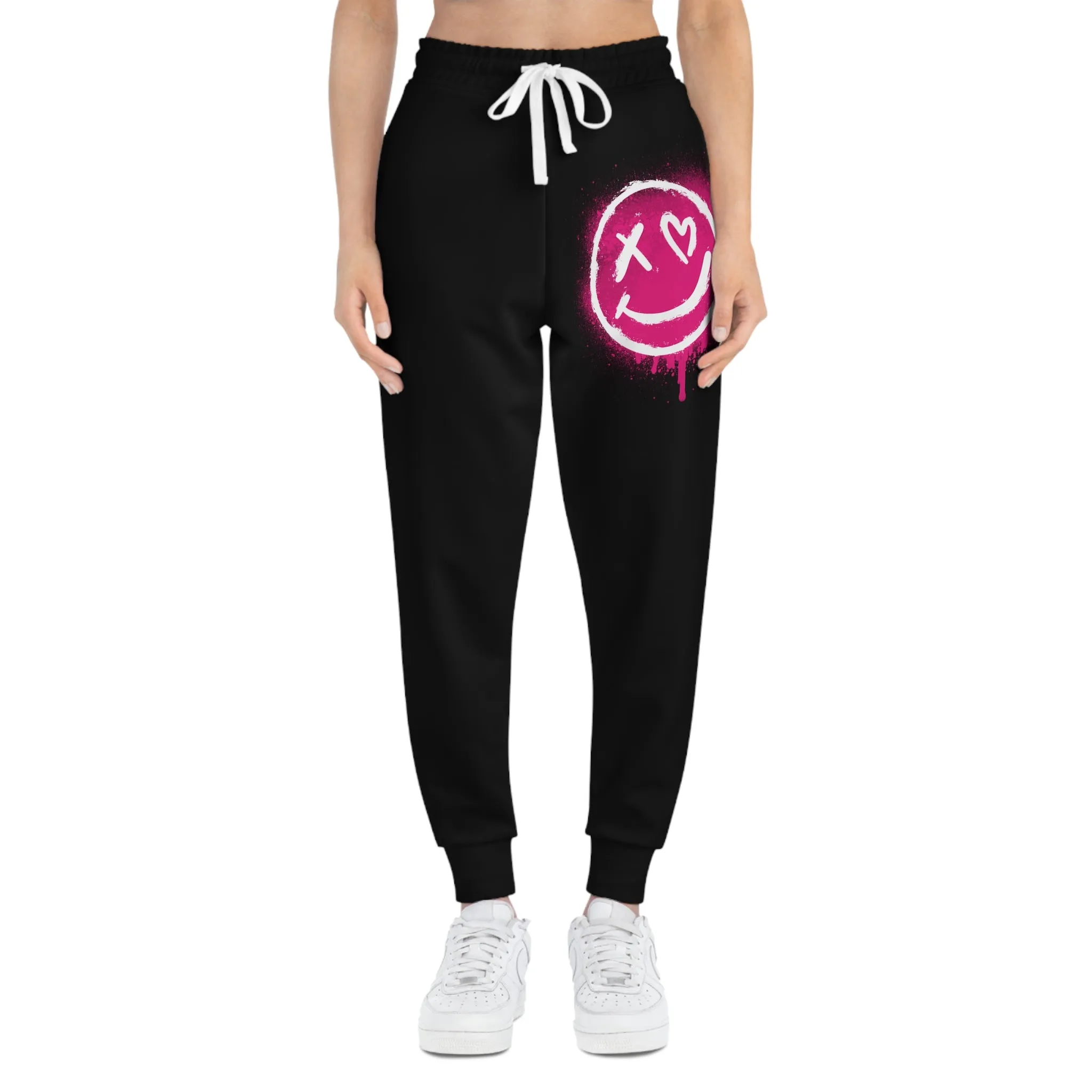 Trendy Joggers with Smile Design, Comfortable Athletic Pants for Gym, Casual Wear, Unisex Lounge Pants, Perfect Gift for Fitness Lovers