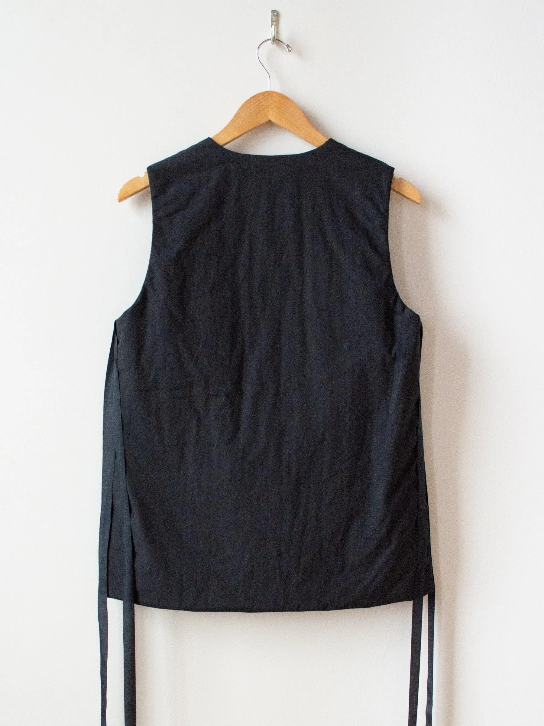 Typewriter Cotton Padded Vest - Black