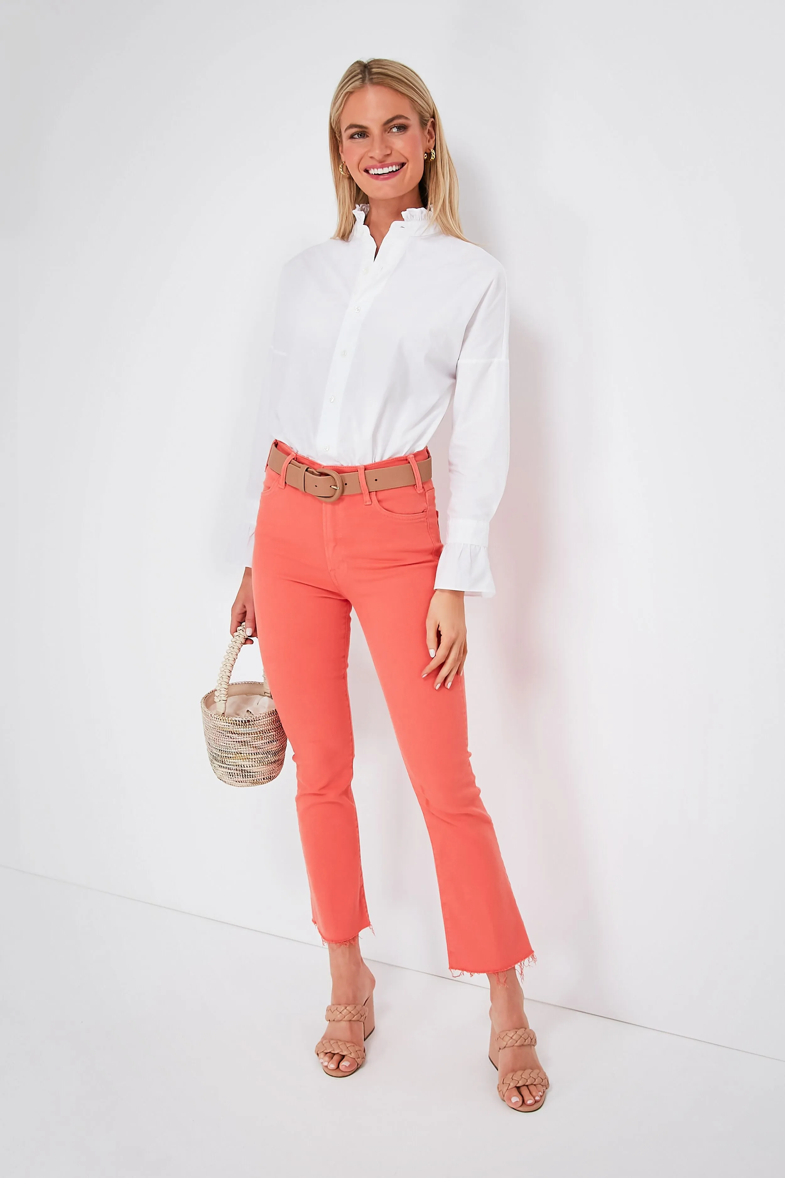 White Easy Ruffle Shirt