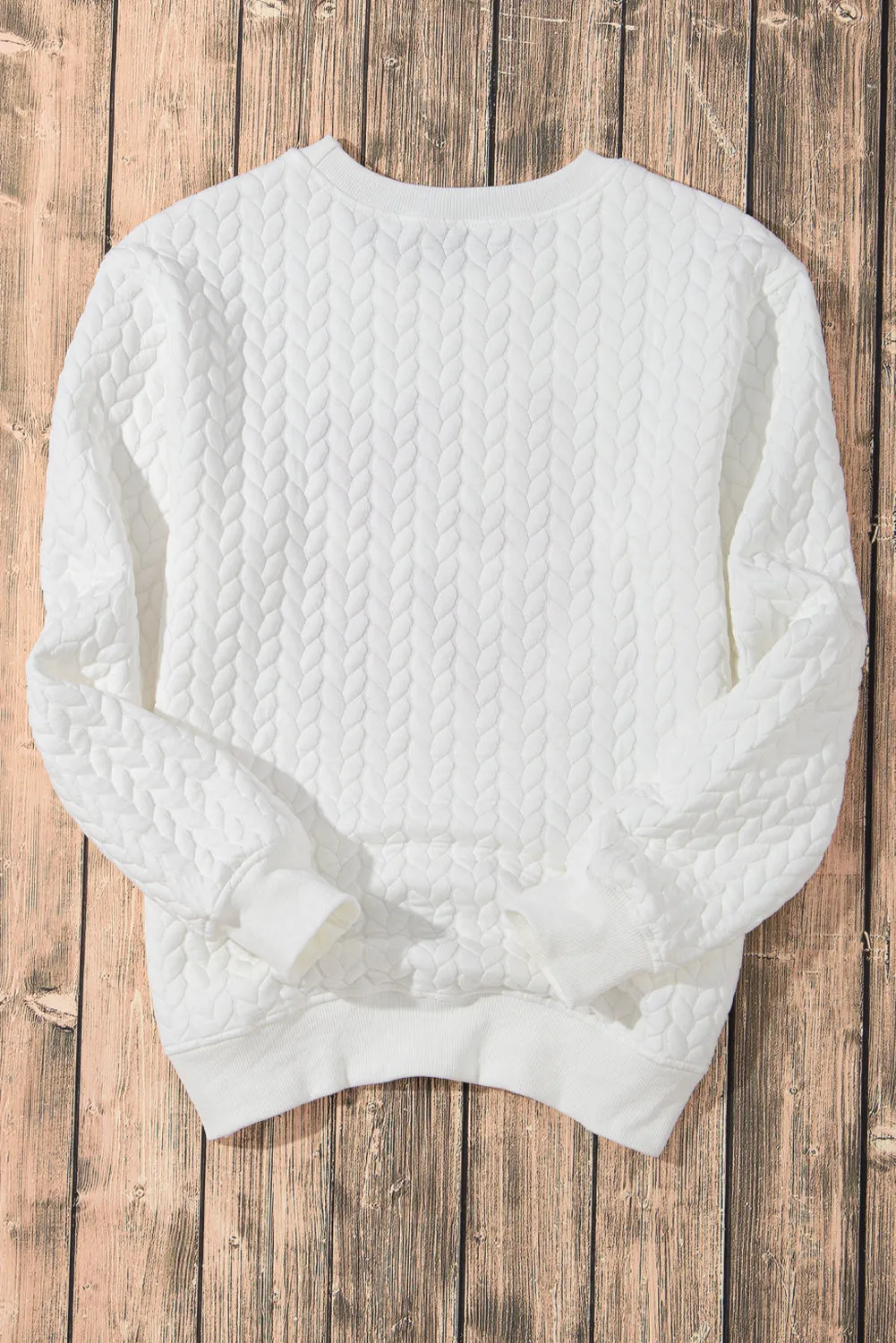 White Merry and Bright Quilted Sweatshirt