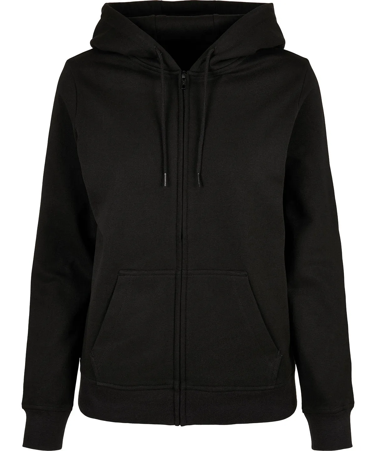 Womens basic zip hoodie | Black