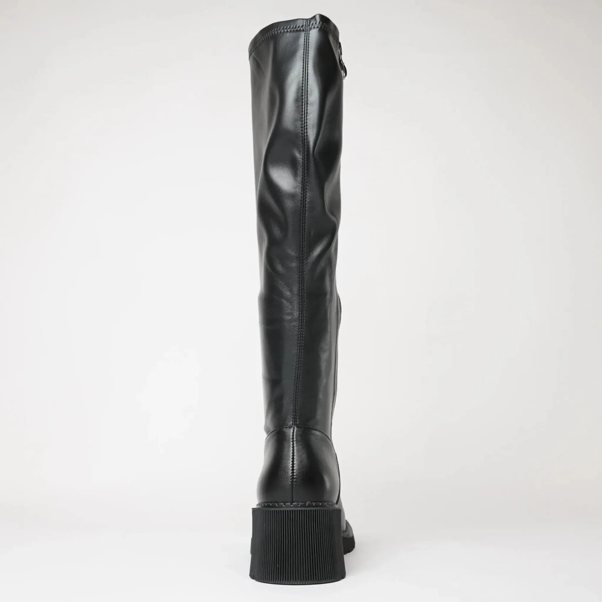 Zina Black Stretch Knee High Boots